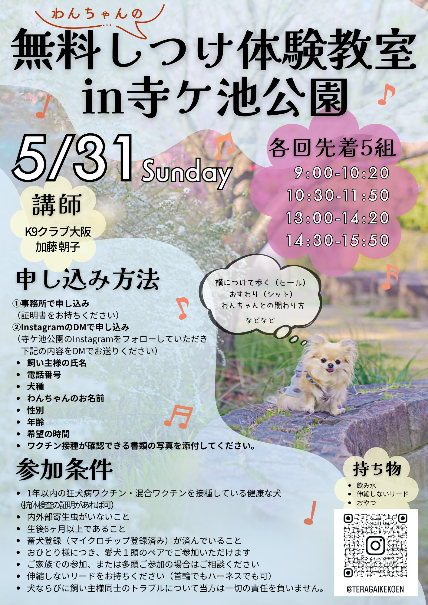 わんちゃんの無料しつけ体験教室